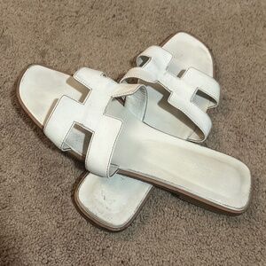Hermes Oran white sandals size 41